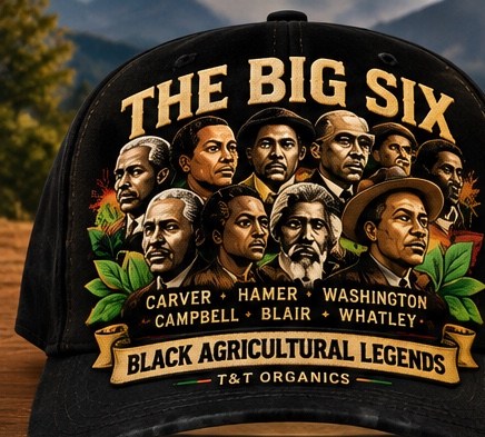 Black Founders Edition cap concept with gold Big Six lettering and portrait-collage artwork.