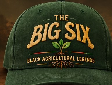 Green Roots Edition cap concept with gold Big Six lettering, a sprout and visible roots.