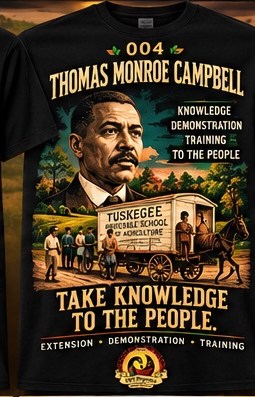 Number 004 T-shirt concept labeled Thomas Monroe Campbell and Take Knowledge to the People.